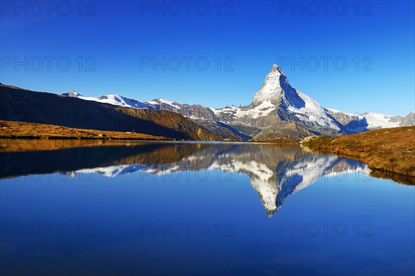 Matterhorn reflected in lake Stellisee