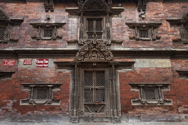 Courtyard with ornaments on doors and windows