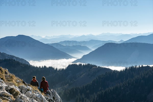 Hikers rest at the summit