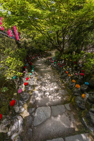 Buddha statue with colorful caps