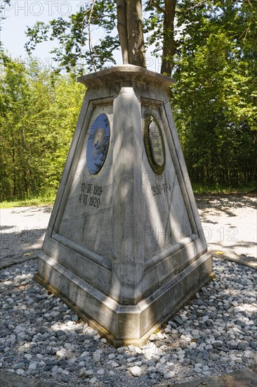 Boundary stone at the border triangle of Slovenia