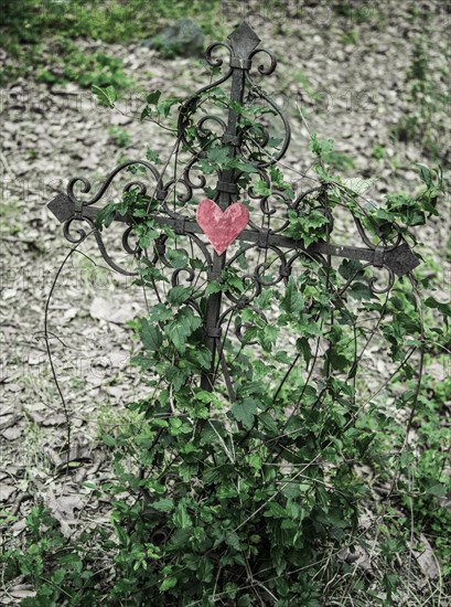 Iron cross with red heart