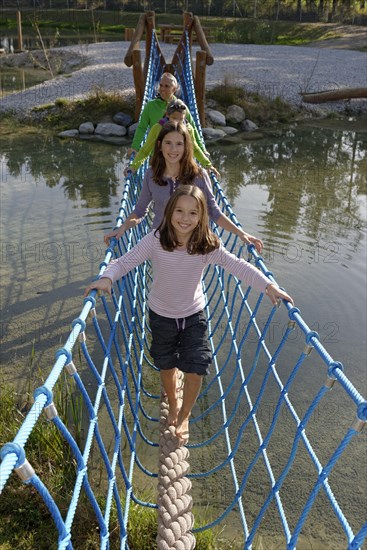 Family visiting the Erlebnispark Wasser Fisch Natur adventure park