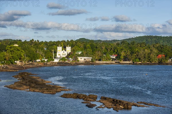 Church in the tropical surroundings