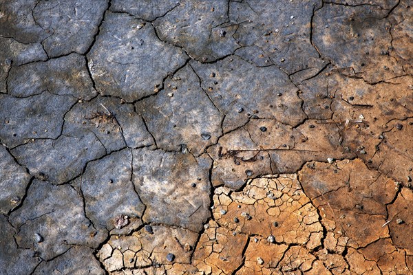 Mineral deposits on dry soil