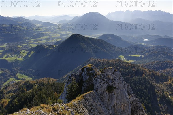 View from Mt Brunnstein in the Mangfall Mountains across the Inn Valley