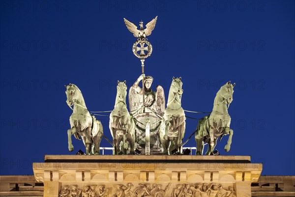 Quadriga of Brandenburg Gate at night