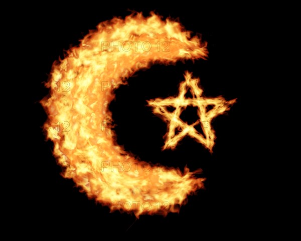 Hilal or crescent and five-pointed star
