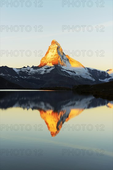 Matterhorn reflected in lake Stellisee