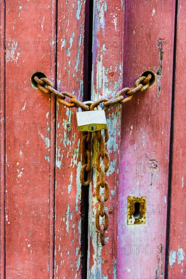 Lock on a chain
