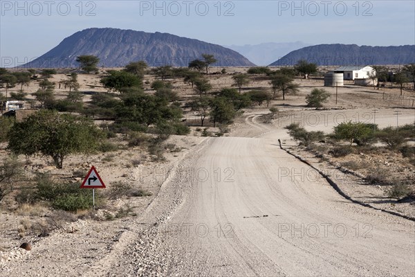 Gravel dirt road at Uis