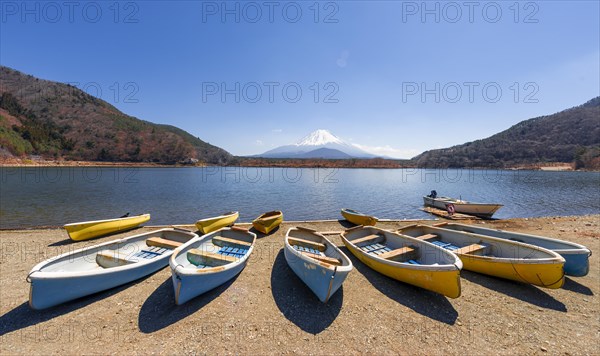 Rowing boats on the shore