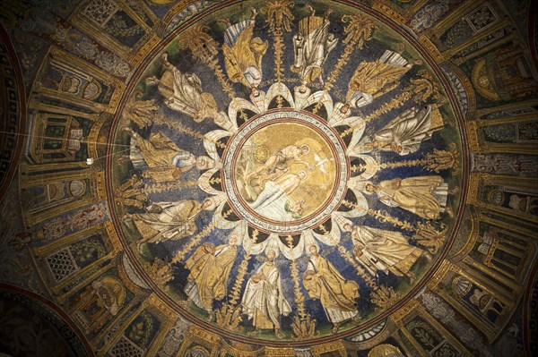 Ceiling mosaic in the Baptistry of the Cathedral of Ravenna