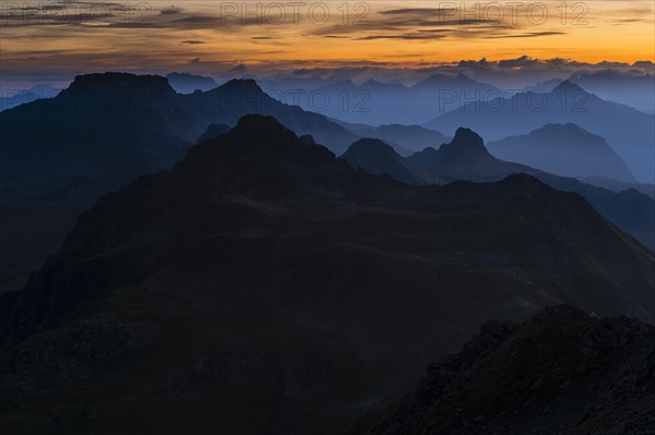 Sunrise above the Montafon mountains