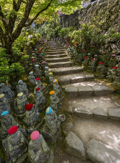 Buddha statue with colorful caps