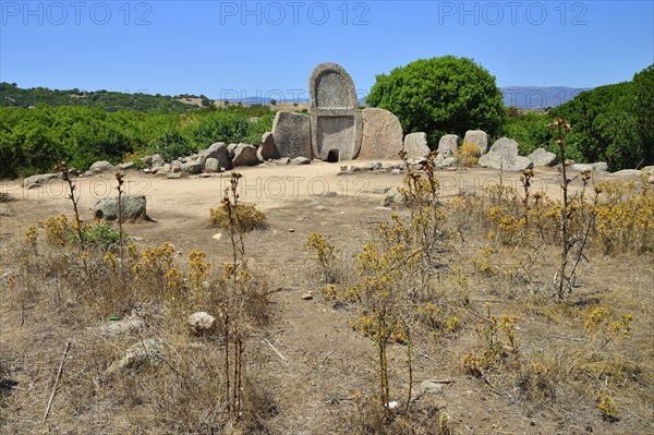 Front with portal rock
