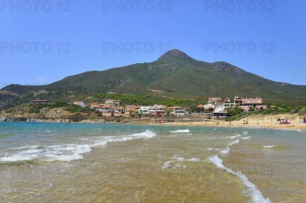 Shallow water on the long sandy beach
