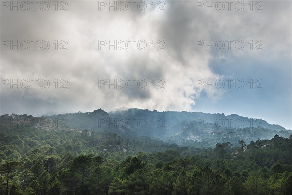 Mountain landscape with dramatic clouds