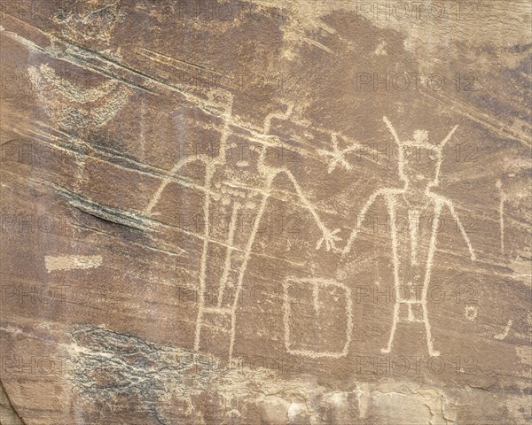 Fremont-style petroglyphs at the McConkie Ranch