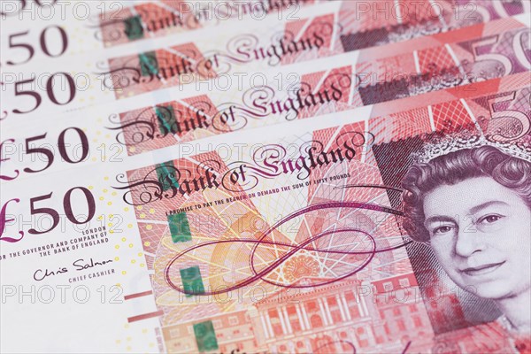 British fifty pound notes