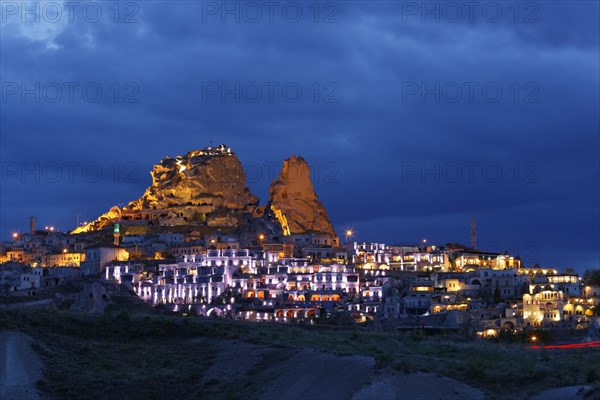 Townscape with rock castle