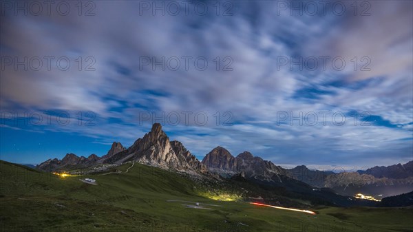 Gusela mountain in a night with clouds