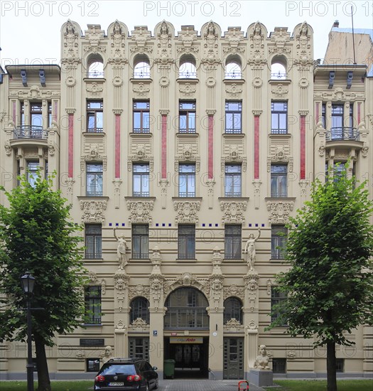 Art Nouveau facade of the house Alberta iela 2a or Albert Street 2a