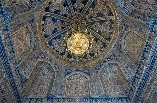 Ornate ceiling at Mausoleum of Makhmud Pakhlavan