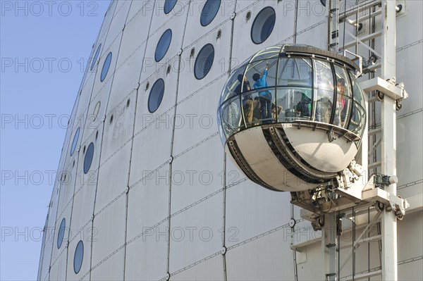 Sky View cabin on the dome of the event arena Ericsson Globe