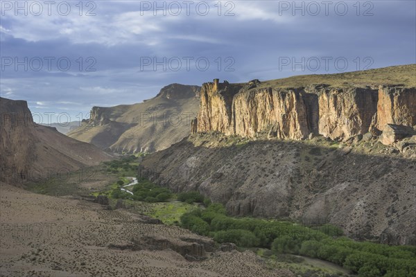 View from the Cueva de las Manos on the valley of the Rio Pinturas