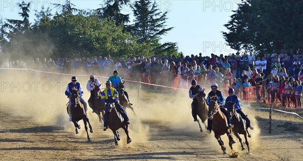 Wild horse race without saddle at the Su Palu de Sa Itria Gavoi festival