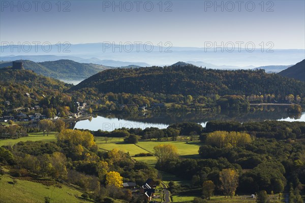Lake Chambon and Murol Castle