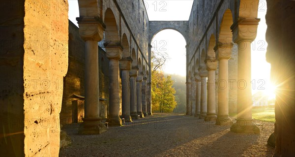 Sunrise in the ruins of the monastery church of Paulinzella