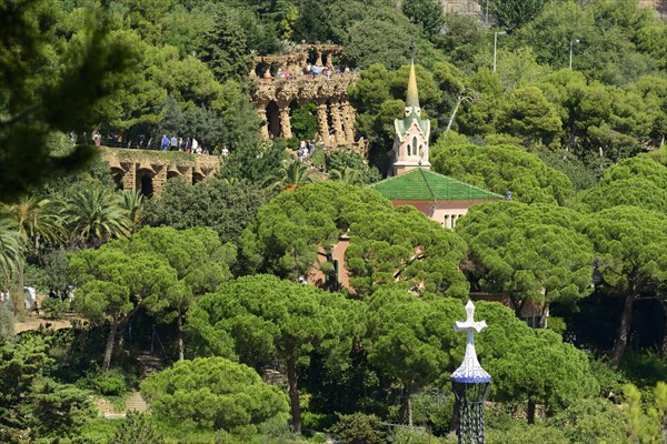 Parc Guell with the spiral ramp