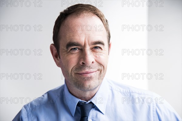 Smiling manager