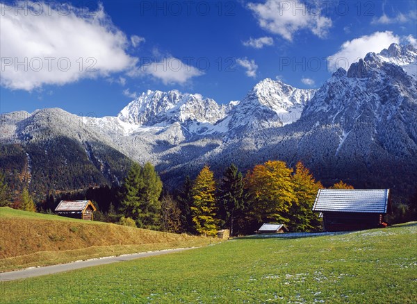 View from Kranzberg near Mittenwald to the Karwendel Range