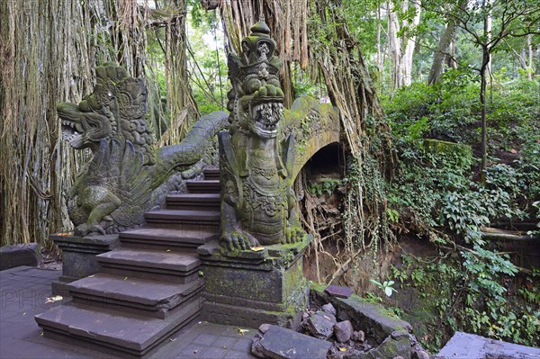 Stairs over the canyon at the Holy Spring Temple