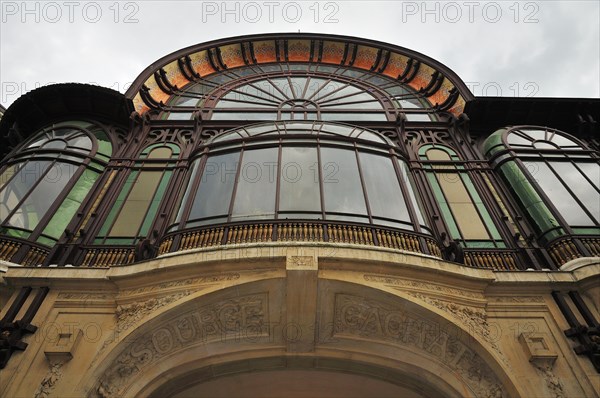 Entrance of the Art Nouveau building of the Source Cachat