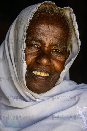 Friendly old woman