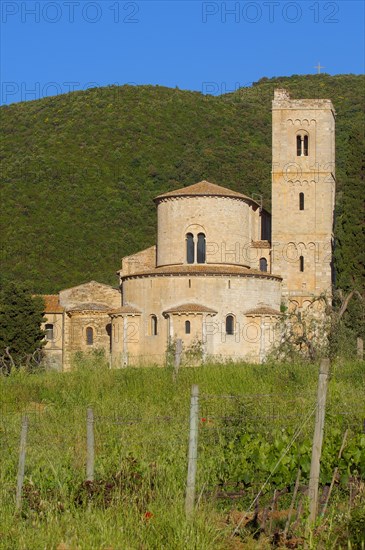 Abbey of Sant'Antimo in the Tuscan landscape