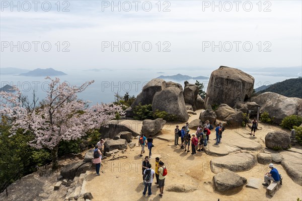 Tourists at Mount Misen