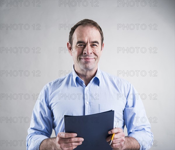 Successful businessman being happy