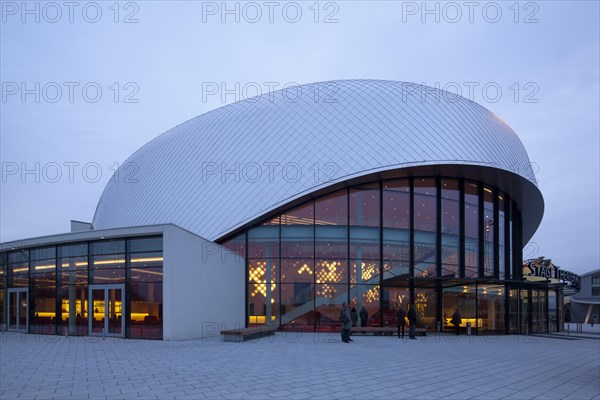 Stage Theater an der Elbe at dusk