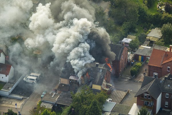 Fire in a pithead building