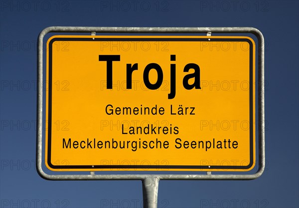 City limits sign of Troja