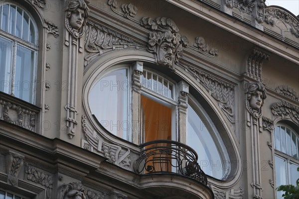 Art Nouveau facade of the house Eliza iela 10a or Elizabeth Street 10a