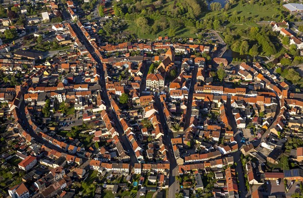 City walls and a circular town layout of the historic city of Teterow