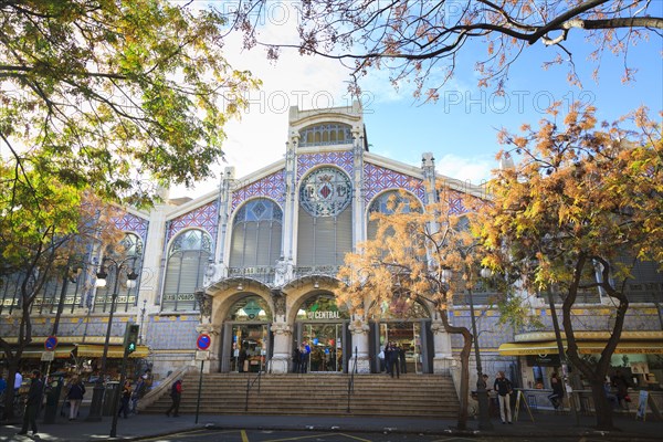 The east facade and entrance to Valencia Central Market