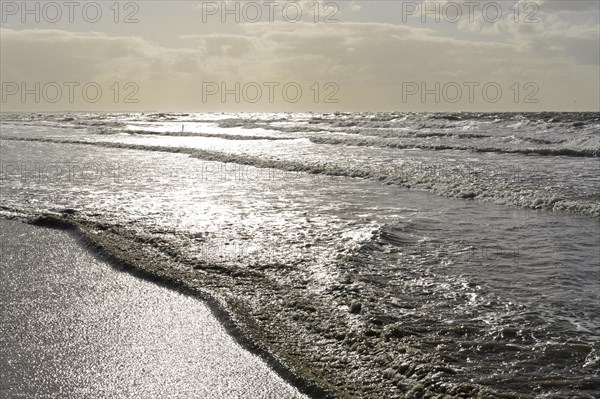 Sparkling water on the wet sand