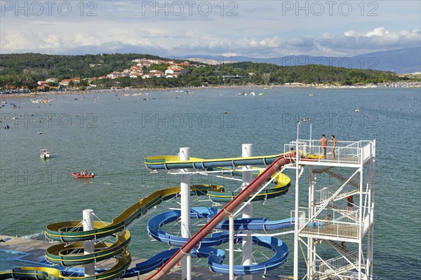 Water slide on San Marino beach